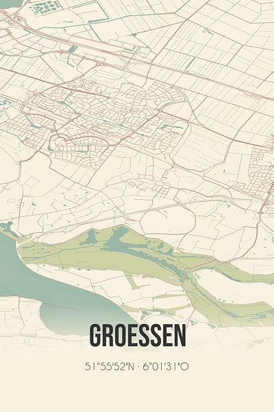 Vintage map of Groessen (Gelderland) by Prints of Place
