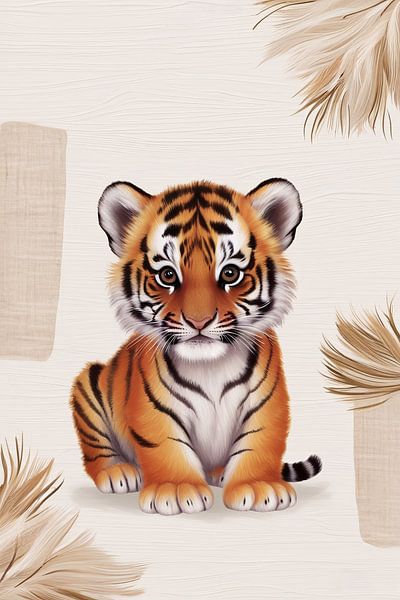 Schattige digitale tijgerwelp van Art & Soul Creations