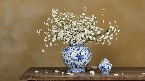 Gipskraut zeitlose Schönheit auf robustem Tisch