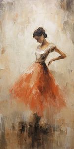 Terrakotta-Tanz | Impressionistische Tänzerin von ARTEO Gemälde