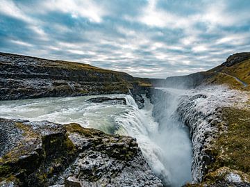 Gullfoss waterval in IJsland van Patrick Groß