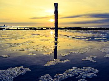 Zonsondergang op het strand van Hollum