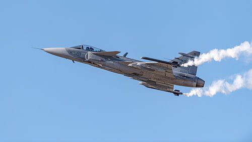 Saab Gripen van de Zweedse Luchtmacht.