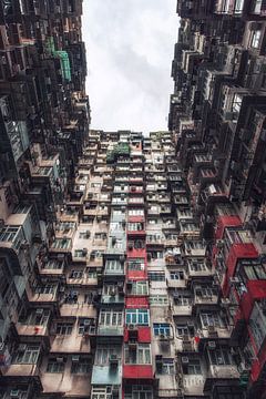 Zone résidentielle densément peuplée, complexe d'appartements, Quarry Bay, Hong Kong Island, Hong Ko sur Aad Clemens