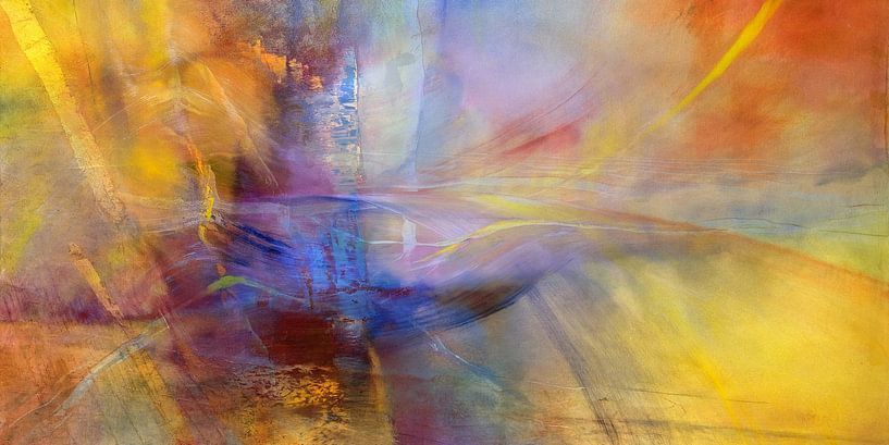 Le bleu capricieux s'écoule sur le jaune par Annette Schmucker