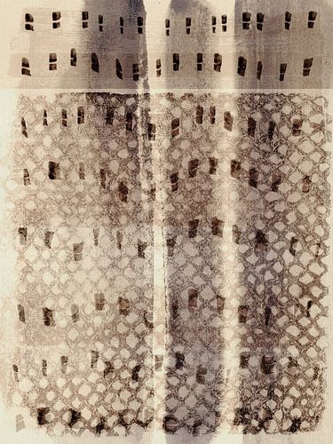 Neutrale abstracte kunst in wabi-sabi-stijl. Patroon in bruintinten