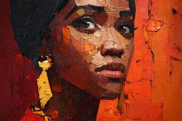 Modern portrait of an African woman in warm colours