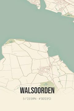 Vintage landkaart van Walsoorden (Zeeland) van Rezona