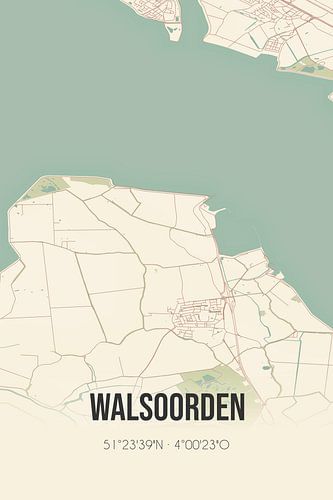 Alte Karte von Walsoorden (Zeeland)