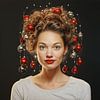 Xmas jeune femme coiffure de Noël avec boules sur gm_designs