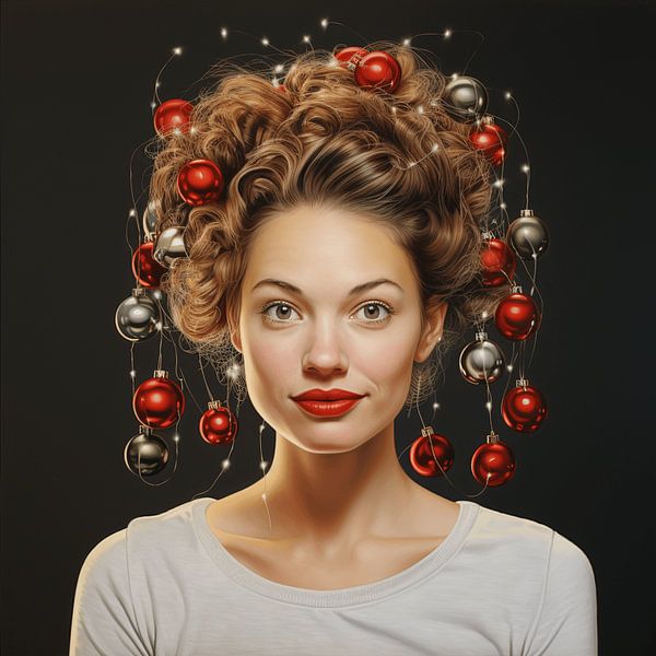 Xmas jeune femme coiffure de Noël avec boules par gm_designs