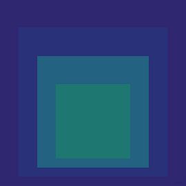 Abstract: Dark Blue, Green, Square – A Minimalist Colour Study by Mid Century Art House