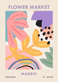Affiche botanique abstraite du marché aux fleurs de Madrid sur Ardi aymcrew