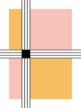 Stripes and Squares Abstracte Print van MDRN HOME