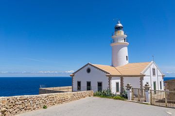 Mallorca, lighthouse of cape capdepera frontal view panorama by adventure-photos