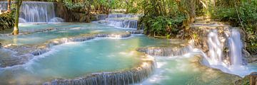 Kuang Si waterfalls in the jungle near Luang Prabang in Laos