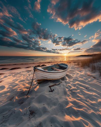 Simplicity: boat and sea