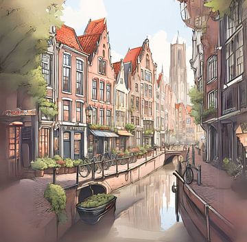 Utrecht Silent Canals Painting by ComfortQ