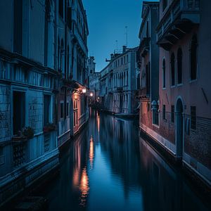 Kanal von Venedig (Canal grande) bei Nacht