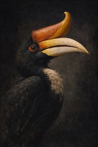 Exotic Bird Wall Art with Dark Dramatic Background,