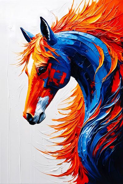 Abstract colourful horse painting by Art & Soul Creations