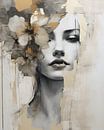 Portrait moderne avec accents dorés par Carla Van Iersel Aperçu