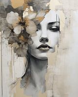 Portrait moderne avec accents dorés