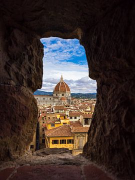 View of the Cathedral of Santa Maria del Fiore in Florence, Itali