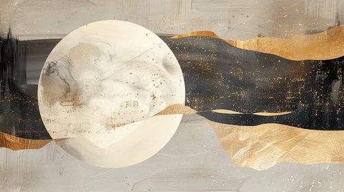 Modern en abstract landschap in Japandi stijl