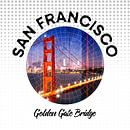 Graphic Art SAN FRANCISCO Golden Gate Bridge van Melanie Viola thumbnail