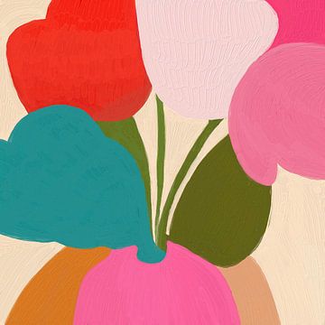 Bloemen Abstract 01 van The Printable Studio