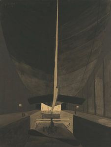 Léon Spilliaert - Das Luftschiff Belgique II in seinem Schuppen (1910)