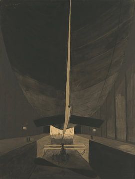 Léon Spilliaert - Das Luftschiff Belgique II in seinem Schuppen (1910) von Peter Balan