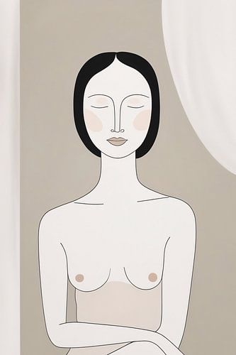 Minimalistisch portret van een vrouw