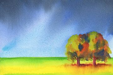 Zwei Herbstbäume