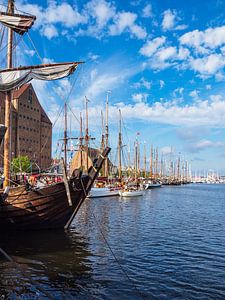 Segelschiffe auf der Warnow während der Hanse Sail in Rostock