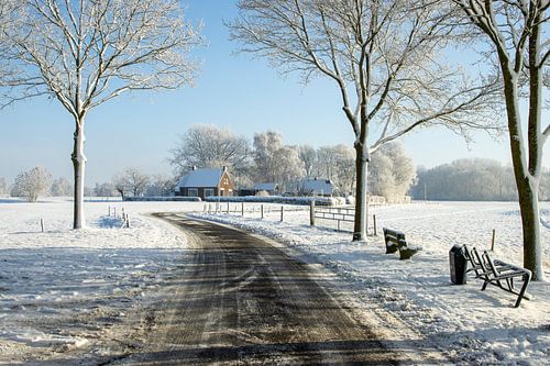 Winters Verstilling – Een Tijdloze Reis door het Hollandse Landschap van Jan Willem Oldenbeuving