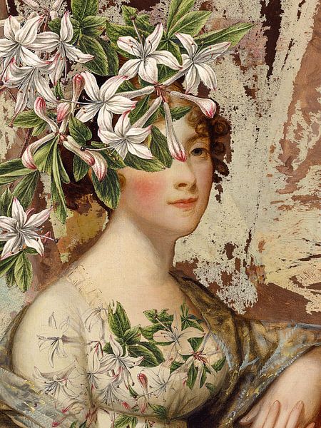 Madame Barry with flowers von Gabi Hampe
