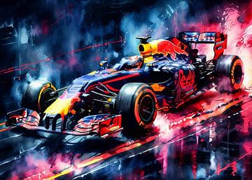 RB Racing Formula One Watercolor by MIROKKU