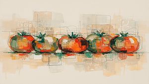 Küchenkunst: Kunstvolle Tomaten in einer modernen Farbpalette