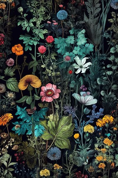 Motif botanique de la prairie 30 #nature par JBJart Justyna Jaszke