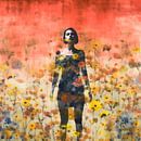 Red horizon over yellow flowers by Bianca ter Riet thumbnail