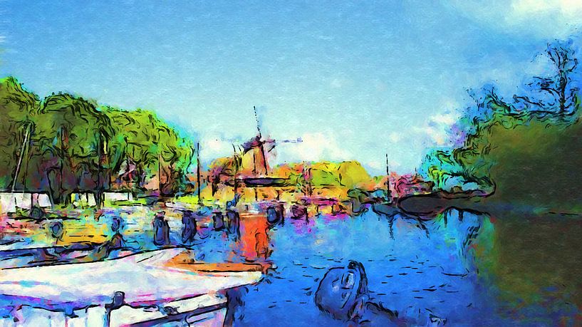 Hollands landschap met molen par Ready Or Not