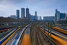 NS trains arrive at and depart from The Hague Central Station by gaps photography