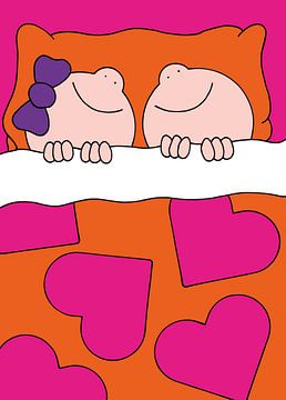 Jongen en meisje in bed - kinderkamer von Annemarie Broeders