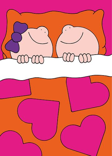 Junge und Mädchen im Bett - Kinderzimmer