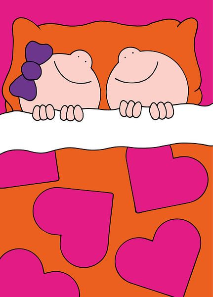 Garçon et fille au lit - crèche par Annemarie Broeders