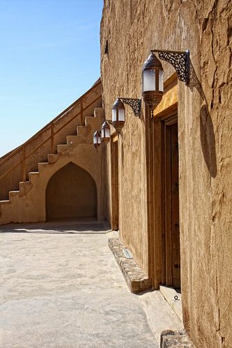 Courtyard of Jabrin Fort near in Oman