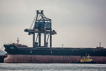 Bulkcarrier en RPA14 aan de Europort in de haven Rotterdam. van scheepskijkerhavenfotografie