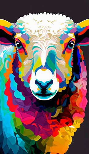 Abstract colourful sheep